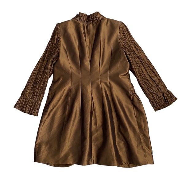 SERAFINA Premium Apparel Bronze Longline Blazer Jacket Dressy Women Plus Size 14 - Picture 5 of 17